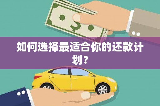 宿豫如何选择最适合你的还款计划？