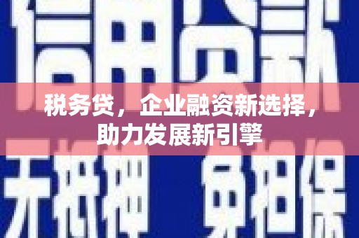 宿豫税务贷，企业融资新选择，助力发展新引擎